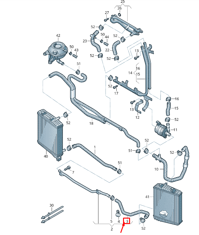 NEW VW TOUAREG 7P MK2 COOLANT HOSE 7P0121101K ORIGINAL