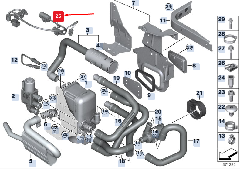 new bmw x3 f25 independent heating wiring 64129330833 9330833 original