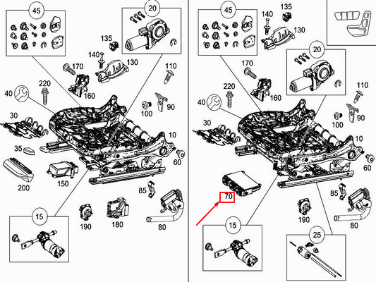 new mercedes-benz glc x253 front seat control unit a2059005502 original