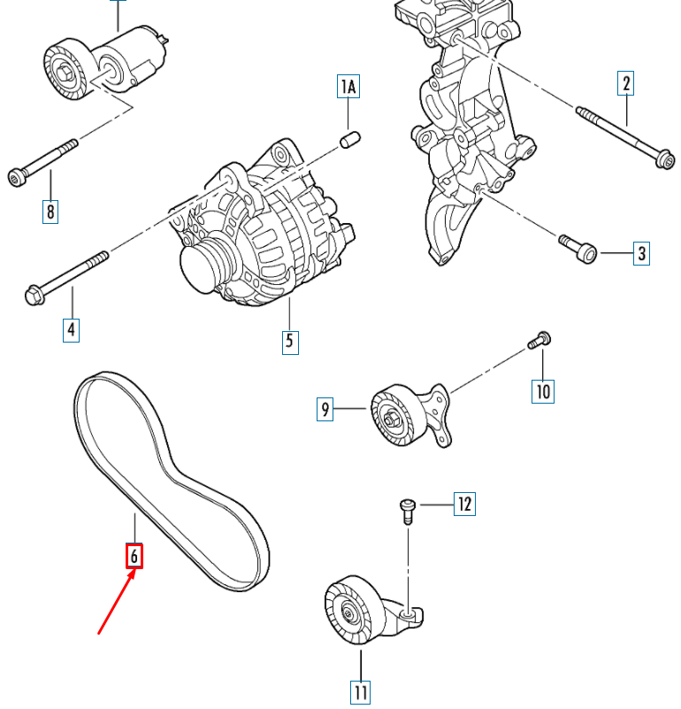 NEW VOLKSWAGEN GOLF MK5 ACCESSORY DRIVE BELT 07K145933C ORIGINAL