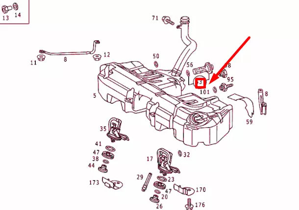 NEW MERCEDES-BENZ C W202 FUEL STRAINER PARTS KIT A2024700306