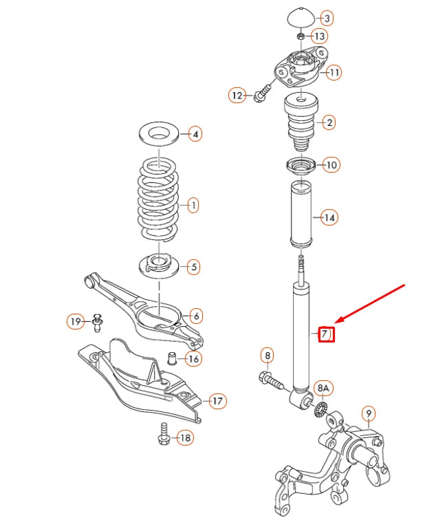 NEW VOLKSWAGEN BEETLE A5 REAR SHOCK ABSORBER 5C0513029AB ORIGINAL