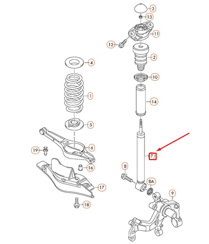 NEW VOLKSWAGEN BEETLE A5 REAR SHOCK ABSORBER 5C0513029AB ORIGINAL