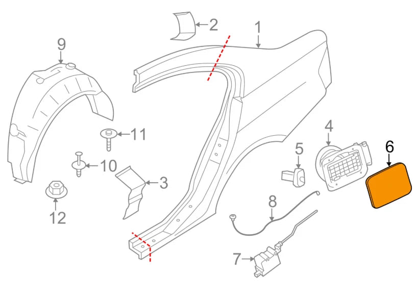 NEW BMW X F25 FUEL DOOR GAS CAP 41007238058 7238058 ORIGINAL