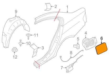 NEW BMW X F25 FUEL DOOR GAS CAP 41007238058 7238058 ORIGINAL