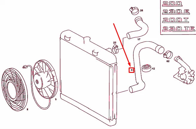 NEW MERCEDES-BENZ SALOON W123 RADIATOR BOTTOM HOSE A1235012582 ORIGINAL