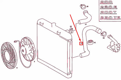 NEW MERCEDES-BENZ SALOON W123 RADIATOR BOTTOM HOSE A1235012582 ORIGINAL