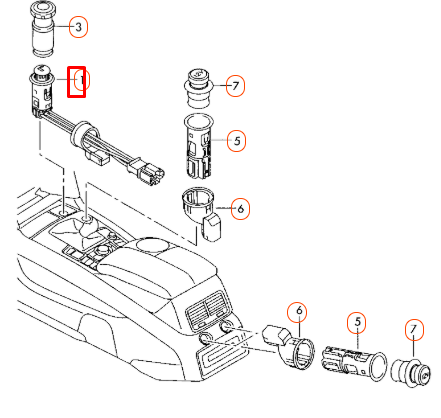 NEW AUDI TT 8J CIGARETTE LIGHTER SOCKET 8J0919303A ORIGINAL