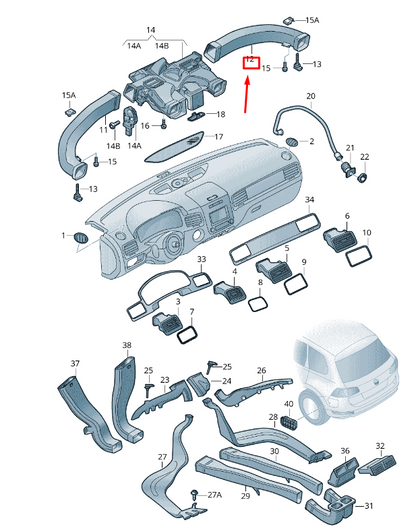 NEW VW TOUAREG 7P MK2 RIGHT AIR GUIDE LHD 7P1819634A ORIGINAL