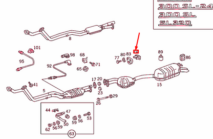 NEW MERCEDES-BENZ SL R129 CENTRAL MUFFLER SUSPENSION HOLDER A1294922341 ORIGINAL