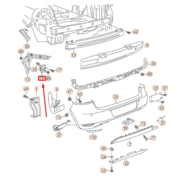 NEW VOLKSWAGEN GOLF MK6 REAR BUMPER LEFT GUIDE PROFILE 5K6807393A ORIGINAL