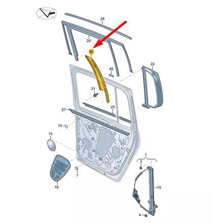 NEW VOLKSWAGEN TOURAN 5T REAR LEFT DOOR WINDOW FRAME TRIM 5TA839901A041