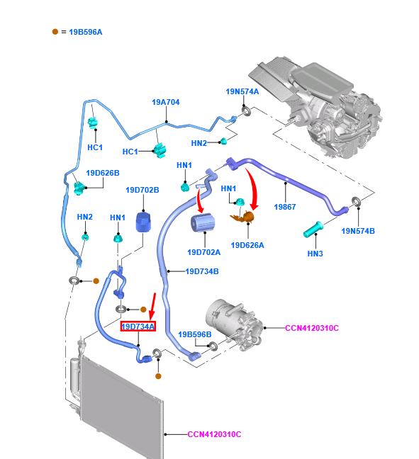 new ford fiesta mk6 wt a/c system tube assy 2001182 original