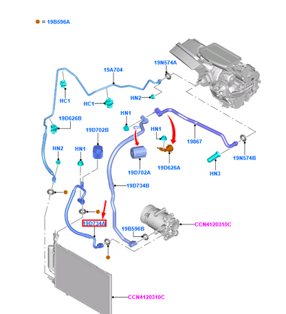 new ford fiesta mk6 wt a/c system tube assy 2001182 original