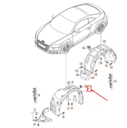 NEW AUDI TT FV 8S FRONT LEFT WHEEL HOUSING LINER 8S0821171C ORIGINAL