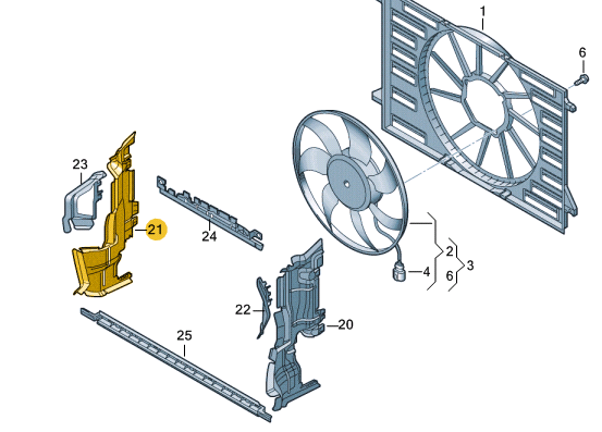 NEW AUDI A4 AVANT B9 RIGHT RADIATOR AIR GUIDE 8W0121284BS ORIGINAL