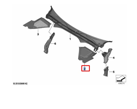 NEW BMW 4 COUPE G22 COWL COVER PANEL PART 51717491405 7491405 ORIGINAL