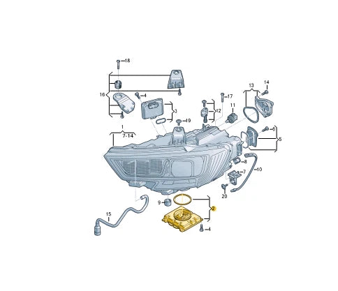 NEW AUDI A3 CABRIO 8V FRONT LED HEADLIGHT POWER MODULE 7PP941592CB ORIGINAL