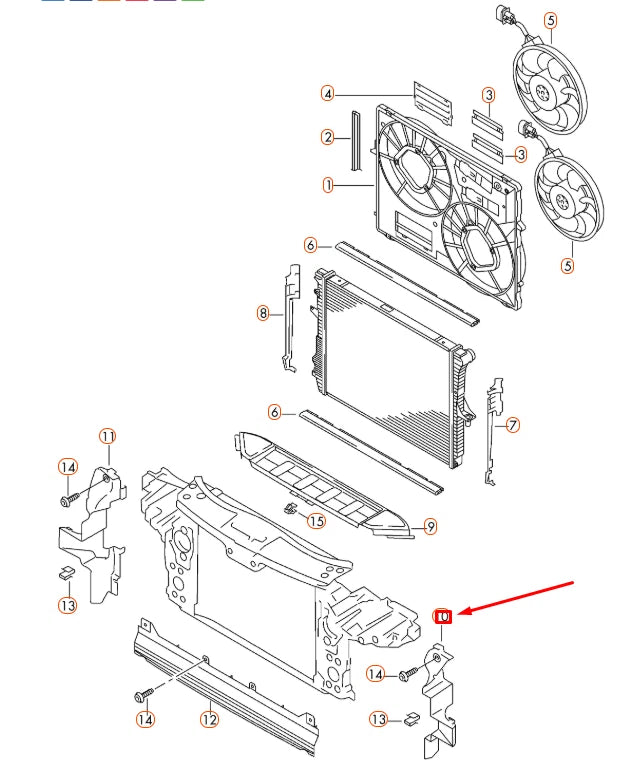 NEW AUDI Q7 4L RADIATOR LEFT AIR GUIDE 4L0121283A ORIGINAL