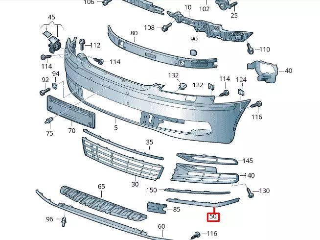 NEW VOLKSWAGEN PHAETON 3D FRONT RIGHT BUMPER MOLDING STRIP 3D0807718G2ZZ