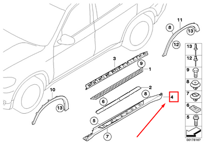new bmw x5 e70 left door sill cover 51777163555 7163555 original