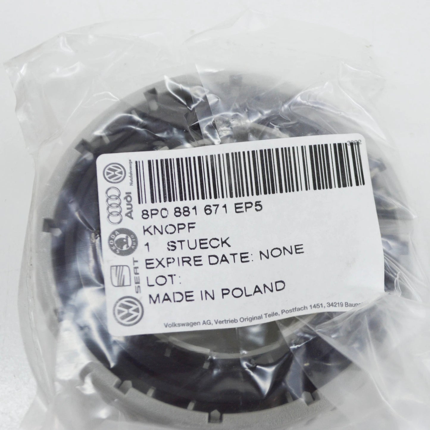 NEW VOLKSWAGEN GOLF 5G MK7 FRONT SEAT SETTING KNOB 8P0881671EP5 ORIGINAL