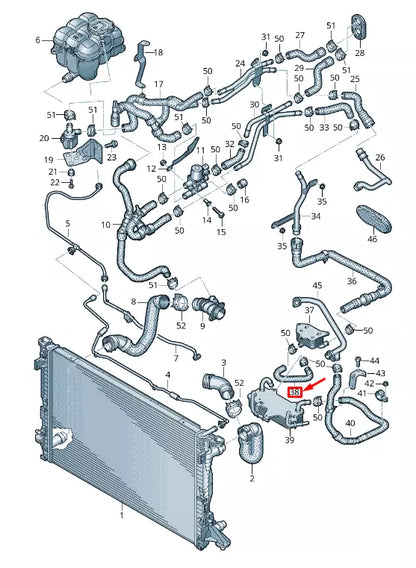 NEW AUDI Q7 4M ENGINE COOLANT HOSE 4M0121059C