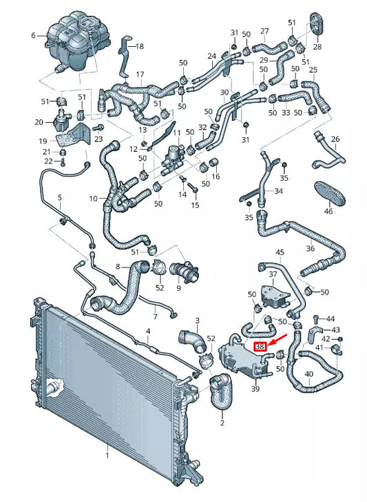 NEW AUDI Q7 4M ENGINE COOLANT HOSE 4M0121059C