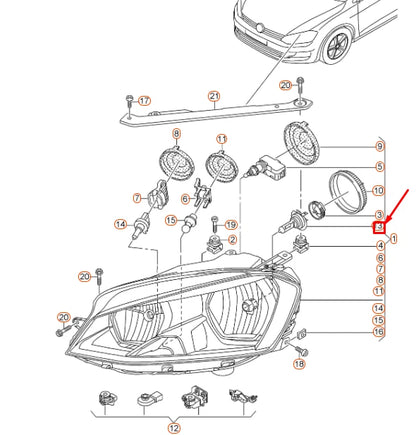 NEW VOLKSWAGEN GOLF MK7 H7-LL BULBS SET 000998204P ORIGINAL