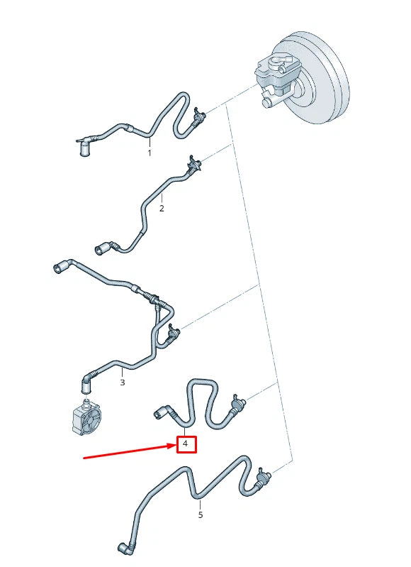 NEW VW BEETLE 5C1 BRAKE BOOSTER VACUUM PIPE 1K0612041HM ORIGINAL