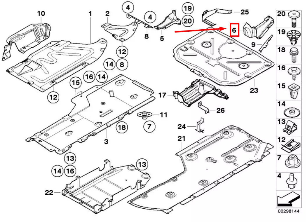 NEW BMW 3 COUPE E92 REAR RIGHT BELLY PAN 51757164292 7164292 ORIGINAL