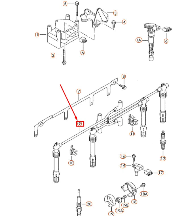 NEW VOLKSWAGEN BEETLE 9C IGNITION LEADS SET CILINDRO 1-4 06A905409N ORIGINAL