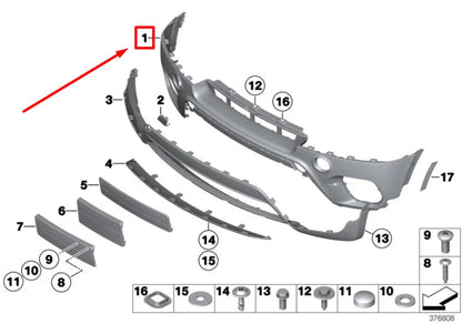 NEW BMW X5 E70 FRONT BUMPER UPPER TRIM 7222718 51117222718 ORIGINAL