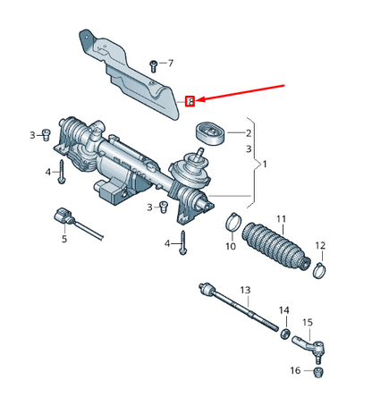 NEW VW CADDY 2K MK3 STEERING GEAR HEAT PROTECTION PLATE LHD 1K1423981H ORIGINAL