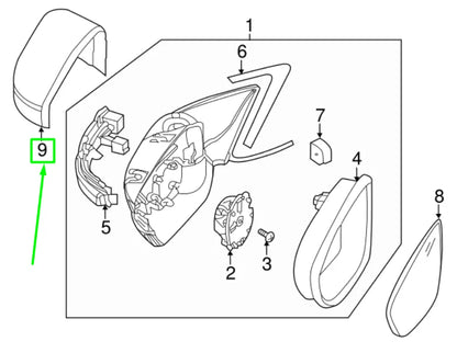 NEW VW JETTA A6 MK6 FRONT RIGHT DOOR MIRROR FRAME COVER 5C6857538BGRU