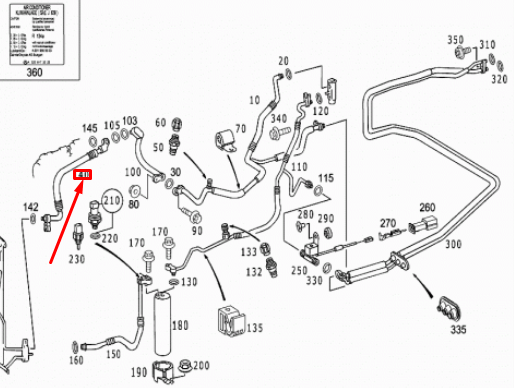 NEW MERCEDES-BENZ S W220 A/C REFRIGERANT HOSE A1132300456 ORIGINAL