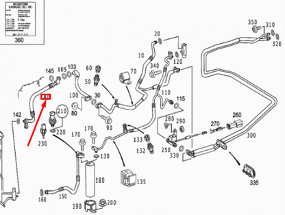 NEW MERCEDES-BENZ S W220 A/C REFRIGERANT HOSE A1132300456 ORIGINAL