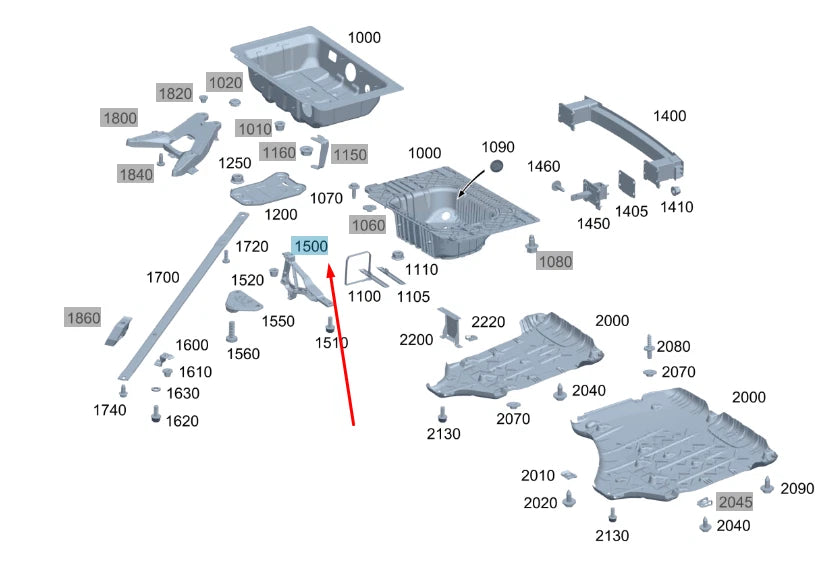 NEW MERCEDES-BENZ S W223 REAR LEFT FLOOR BRACKET HOLDER A2235248500 2020