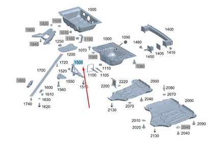 NEW MERCEDES-BENZ S W223 REAR LEFT FLOOR BRACKET HOLDER A2235248500 2020