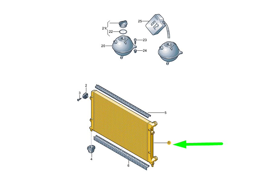 new volkswagen cc coolant cooler 5k0121253f original