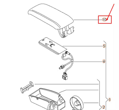 NEW AUDI A3 8P ARMREST UPPER PART 8P0864245Q7W0 ORIGINAL