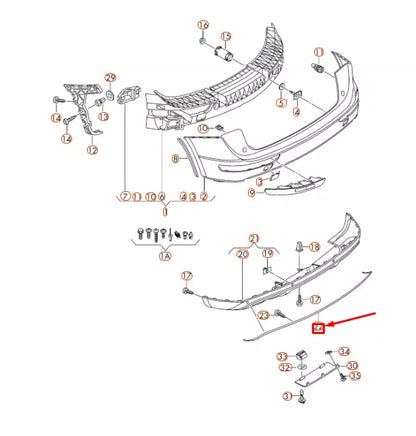 NEW AUDI Q5 8R REAR BUMPER CHROME TRIM 8R08074433Q7 ORIGINAL