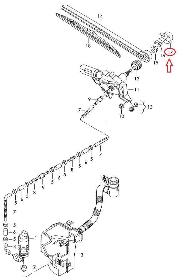 NEW AUDI A4 B8 REAR WIPER WASHER JET CAP COVER 8K9955205 ORIGINAL