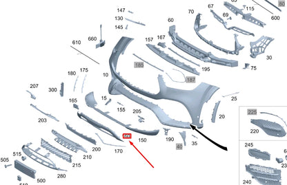 NEW MERCEDES-BENZ GLE W167 FRONT BUMPER LOWER COVER A1678853300 ORIGINAL