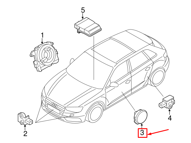 new audi q8 4m front air bag impact sensor 5q0959354a original