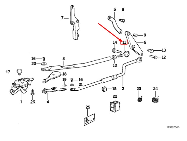 NEW BMW 3 E30 CONVERTIBLE TOP JOINT LINK 54348121719 ORIGINAL