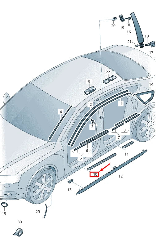 NEW AUDI A7 SPORTBACK 4G FRONT RIGHT SILL TRIM STRIP 4G8853374F9B9