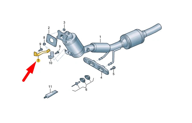 NEW VW CADDY MK4 SB EXHAUST PIPE WITH CATALYST RIGHT BRACKET 5Q0253463AD