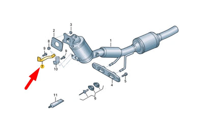 NEW VW CADDY MK4 SB EXHAUST PIPE WITH CATALYST RIGHT BRACKET 5Q0253463AD