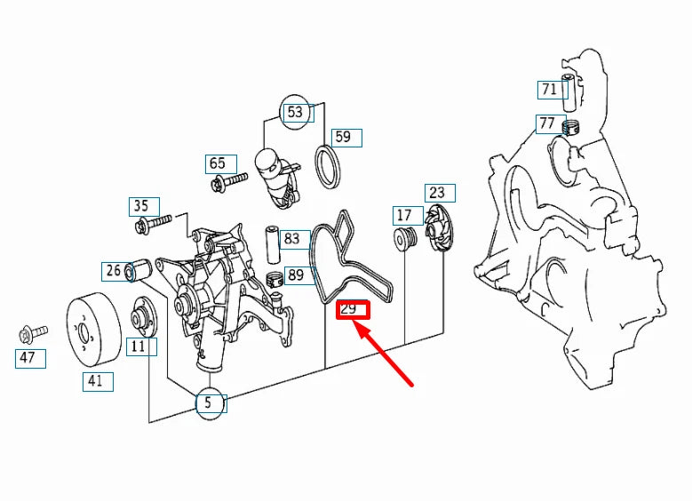 NEW MERCEDES-BENZ E W210 WATER PUMP GASKET A1122010080 ORIGINAL